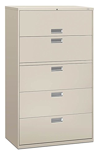 HON 695LQ 600 Series 42-Inch by 19-1/4-Inch 5-Drawer Lateral File, Light Gray