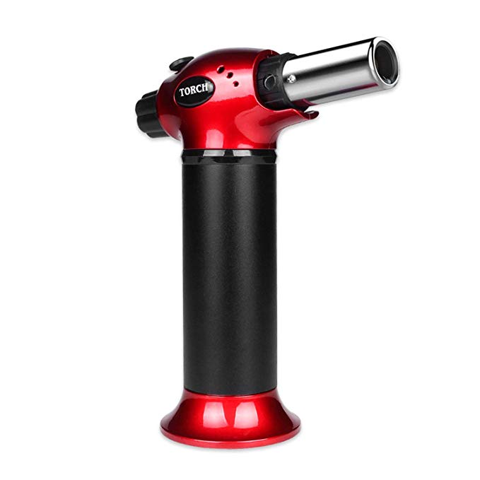 Culinary Butane Torch, Refillable Kitchen Blow Torch Lighter with Safety Lock & Adjustable Flame for Creme Brulee, Meat, Seafood, Pastries,Baking, Camping, BBQ, DIY - Butane not Included