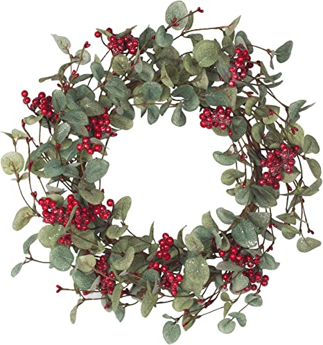 18 Inch Christmas Wreath Christmas Decorations  with Berries Winter Wreath