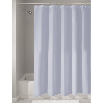 InterDesign Mildew-Free Water-Repellent Fabric Shower Curtain, 72-Inch by 72-Inch, Cornflower Blue