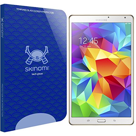 Samsung Galaxy Tab S Screen Protector (8.4"), Skinomi Tech Glass Screen Protector for Samsung Galaxy Tab S Clear HD and 9H Hardness Ballistic Tempered Glass Shield