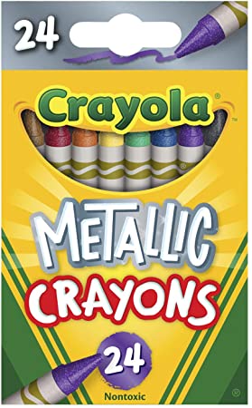 Crayola Metallic Crayons, 24Count, Multi, 4.5" x 2.8" x 1.1" (528815)