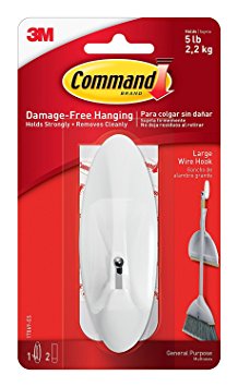 Command Wire Hook, Large X1WRL9 , White, 3-Hook