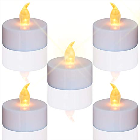 Tea Lights,Flameless LED Tea Lights Candles (6 Pack), Flickering Warm Yellow. Battery-Powered LED Tealights, Unscented Fake Candles, Reusable Tea Lights.