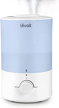 LEVOIT Humidifiers for Bedroom Large Room, 3L Cool Mist Top Fill Quiet Humidifier for Baby Nursery and Plants, 360° Nozzle, Rapid Humidification for Home Whole House, Blue