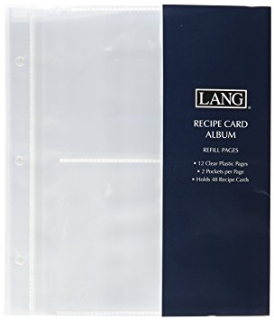 LANG 2 POCKET RECIPE CARD ALBUM REFILL PAGES