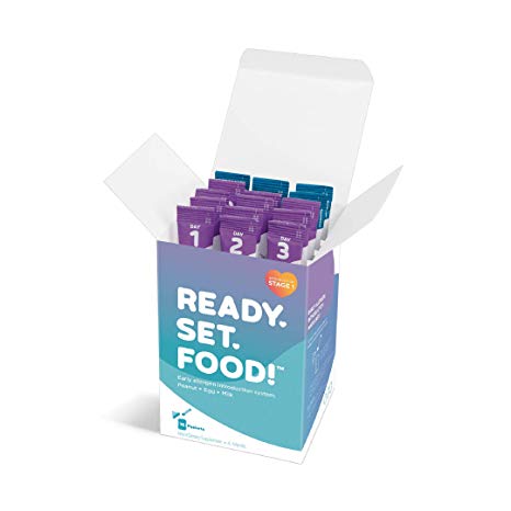 Early Allergen Introduction by Ready, Set, Food! | Add to Baby Food, Milk, or Formula | Reduce Baby’s Risk of Developing Food Allergies | Made with Organic Peanut, Egg, Milk | Easy to Use Stage 1