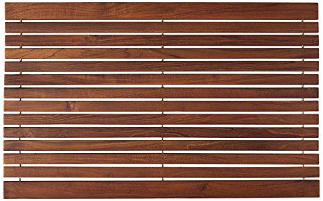 Bare Decor Cosi String Spa Shower Mat in Solid Teak Wood Oiled Finish, 31.5 by 20-Inch