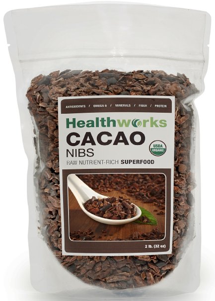 Healthworks USDA Certified Organic Raw Cacao Nibs 32oz2lb