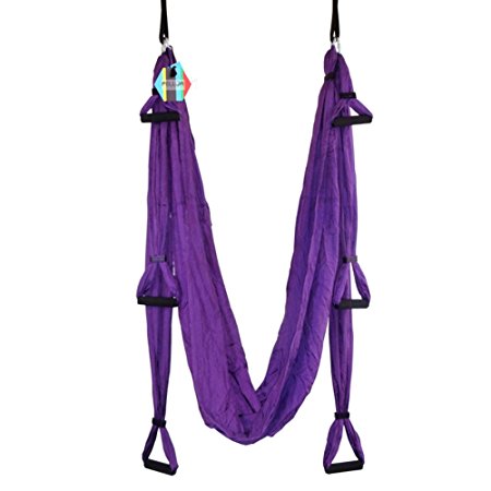 Pellor Deluxe Air Flying Yoga Hammock Aerial Yoga Hammock Belt Fitness Swing Hammock With 440Lb Load