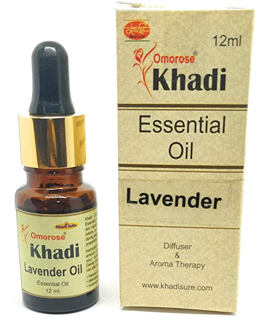 KHADI Omorose Lavender Essential Oil with Self Dispensing Dropper Plug, (12ml)