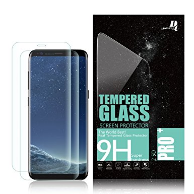 Galaxy S8 Screen Protector DANTENG Full Screen Coverage (2 Pack) Ultra HD Clear Scratch Resistant Tempered Glass Screen Protector for Galaxy S8 - Transparent