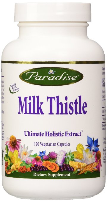 Paradise Herbs Milk Thistle 75:1 80% Vegetarian Capsules, 120 Count