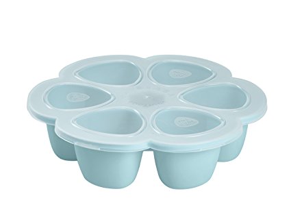 BEABA Silicone Multiportions Baby Food Tray, Oven Safe, Made in Italy, Sky