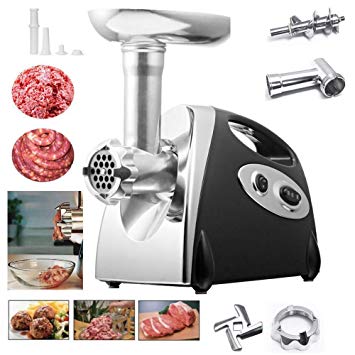Ammiy® Electric Meat Mincer Grinder and Sausage Maker,Powerful 2800 Watt Copper Motor (Black)