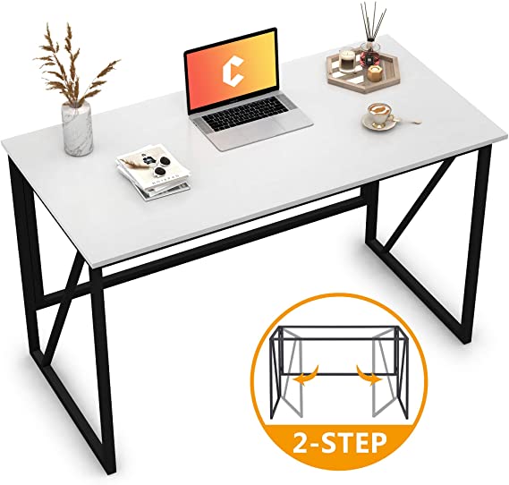 Cubiker Writing Computer Desk 39” Modern Simple Study Desk Laptop Table for Home Office Desk, Easy Assembly White