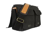 SKORCH Slim Canvas Messenger Bags and Commuter Bags for Men and Women with Comfortable Shoulder Straps Black