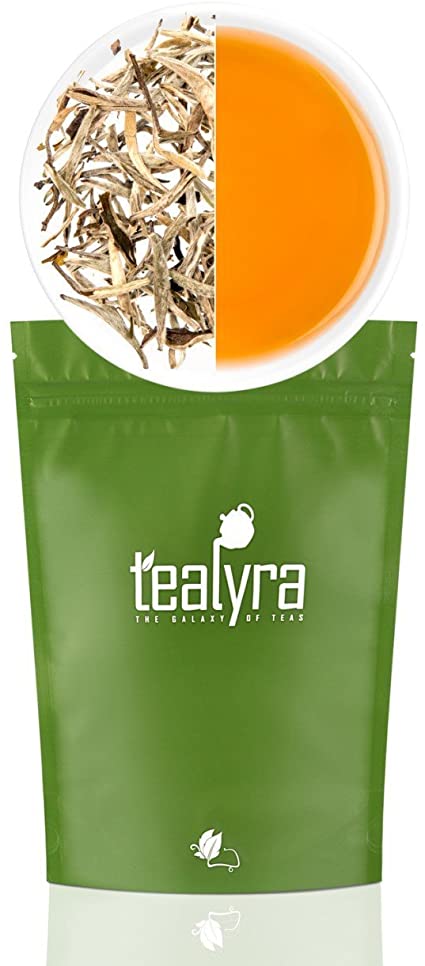 Tealyra - Luxury Jasmine Silver Needle Loose White Tea - Organically Grown in Fujian China - Loose Leaf Tea - Caffeine Level Low - 100g