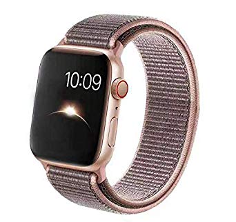 RolQitee Soft Sport Band Compatible with Apple Watch Band 38mm 42mm 40mm 44mm for Women/Men Breathable Replacement Strap Compatible with Iwatch Series 5 4 3 2 1 (Pink Sand, 42mm/44mm)