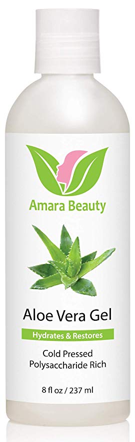 Amara Organics Aloe Vera Gel from Organic Cold Pressed Aloe, 8 fl. oz.