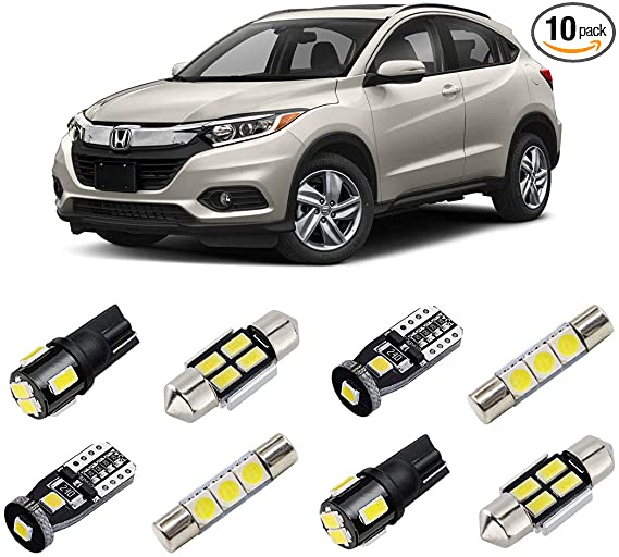 BRISHINE White Interior LED Lights Kit for Honda HR-V HRV 2014 2015 2016 2017 2018 2019 2020 Super Bright 6000K Interior LED Light Bulbs Package   License Plate Lights and Install Tool