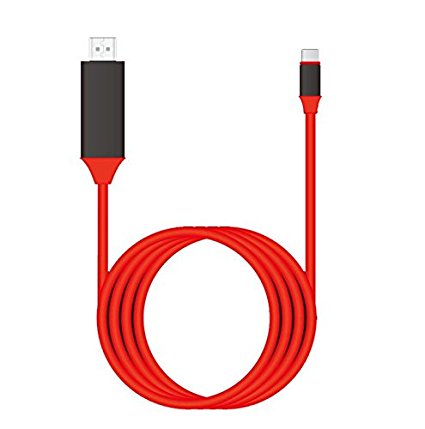 USB C to HDMI Cable,RayCue USB 3.1 Type C Male (Thunderbolt 3 Compatible) to HDMI Male 4K Cable for 2016 MacBook Pro, 2015 MacBook, ChromeBook Pixel, Samsung Galaxy S8 / S8 Plus, etc