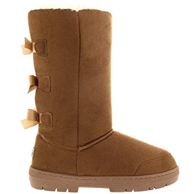 Womens Triplet Bow Tall Classic Waterproof Winter Rain Snow Boots