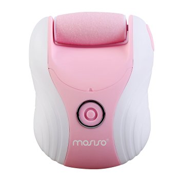 Mosiso Electric Callus Remover, Rechargeable Foot File and Pedicure Tool for Scrubbing Feet, Effectively Buffs away Dead, Hard Skin and Cracked Heels (3 Roller Inlcuded) - Pink