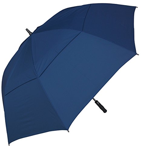 RainStoppers Auto Open Double Canopy Windbuster Golf Arc Umbrella, 68"