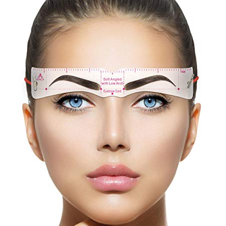 Eyebrow Stencils, Reusable Eyebrow Template, Eyebrow Shape Kit with Strap, 18 Fashionable Styles Extremely Elaborate Eyebrow Template, 9 Thick & 9 Thin Types Eyebrows Template for A Variety of Face