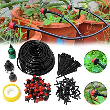 KINGSO 82ft Micro Drip Irrigation Kit System Blank Distribution Tubing Irrigation Sprinkler System Kit Self Plant Garden Hose Watering Kit