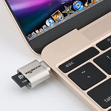 Rocketek USB C Portable Card Reader for Micro SD Cards, Micro SD to Type C USB Adapter for TF Card/Micro SD/Micro SDXC/Micro SDHC Card, Compatible with MacBook Air, Galaxy S10 & Other Type C Devices