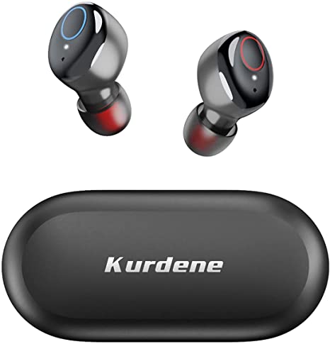 Bluetooth Earbuds,Kurdene S8 Pro Wireless Earbuds Environmental Noise Cancellation with Mics Call Noise Cancelling IPX8 Waterproof Bluetooth Headphones Deep Bass Sound Earphones for Sport(Black)