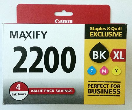 Canon PGI-2200 XL Black High Yield /PGI-2200 Color Cyan Magenta Yellow Standard Ink Cartridges (9255B005), 4 Inks Tanks