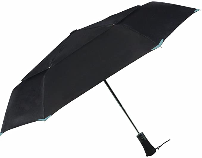 ShedRain Umbrellas Luggage Walksafe Windpro Vented Auto Open and Close Umbrella, Black, One Size