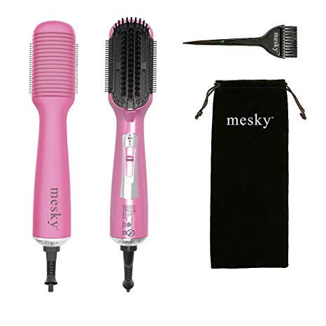 mesky Hot Air Brush, 4 in 1 Multi-function Hair Styling Tools, Negative Ion Infrared Hair Care Hair Dryer Brush for Dry, Straighten, Volumizer and Curling, Suitable for all hair types (pink)