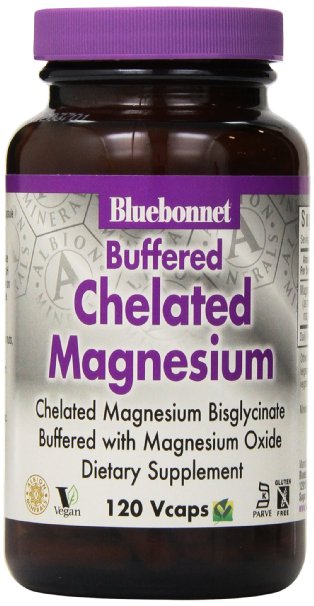 Bluebonnet Albion Chelated Buffered Magnesium 200 mg, 120 Vegetarian Capsules, 120 Count