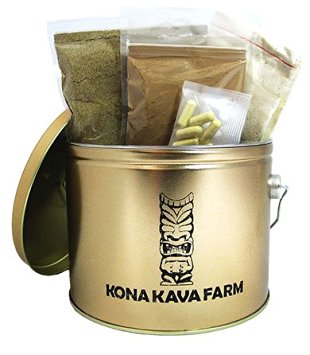 KONA KAVA Premium Kava Sampler Pack with Kava Powder, Instant Kava, Kava Capsules, and Muslin Extraction Bag