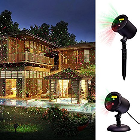 Decolighting Waterproof Red & Green Laser Landscape Projector Light for Garden/tree/outdoor Wall Decoration and Christmas Holiday Decoration