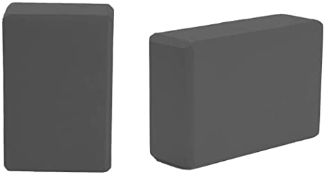 Mind Reader 2YOBRICK-BLK (Set of 2) High Density EVA Foam Blocks Non-Slip Surface for Yoga, Pilates, Meditation, Supports Deepen Poses, Improve Strength and Aid Balance and Flexibility, 2 Pack Black