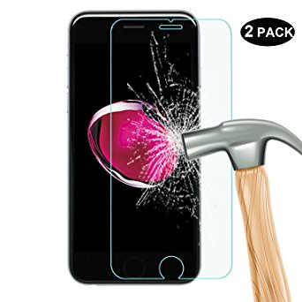 [2 Pack] RBEIK iPhone 7 Screen Protector Glass, Premium High Definition 9H Hardness Anti-Scratch Bubble-Free Tempered Glass Screen Protector for Apple iPhone 7 4.7 inch