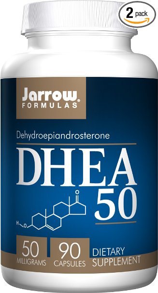 Jarrow Formulas DHEA (Dehydroepiandrosterone), 50mg, 90 Capsules (Pack of 2)