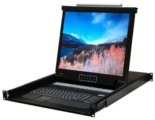 1U Rackmount 8 ports KVM Console 19" LCD, USB and PS/2 Combo Interface , 8 pcs PS/2 Cables Included