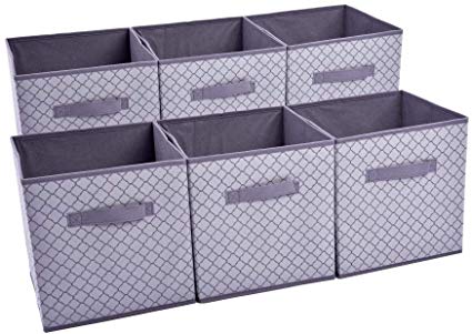 Bothwin Storage Cubes , set of 6 Foldable Fabric Cube Storage Bins Cloth Storage Bins Cubes Baskets Containers for Home Shelves Closet Organizers , Nursery & Office, 6 Pack