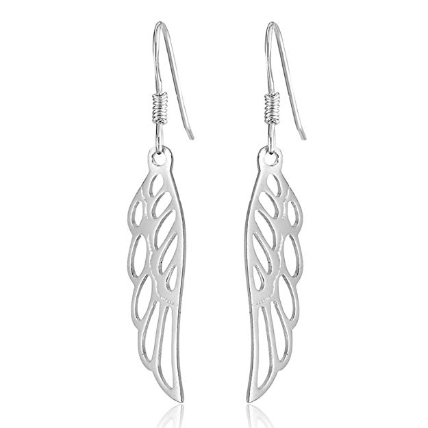 Tapp Collections™ Fashionable Sterling Silver Angel Wing Drop Design Earrings