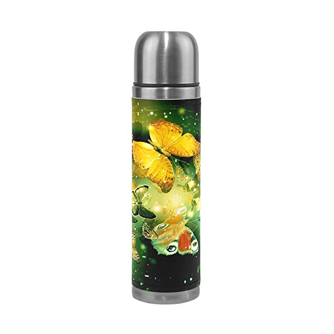 FENNEN Colorful Horse Double Walled Stainless Steel Thermos Water Bottle Vacuum Cup Insulated Leak Proof Flask Jug for 500ML Coffee Tea Water
