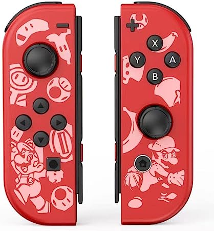 uscoreek Joy Cons for Nintendo Switch, Mario Joycons Controllers for Switch/Lite/OLED, Cute Controllers with Dual Vibration, Wake-up