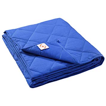 Maple Down Weighted Blanket, 7-Layer Heavy Bed Anxiety Blankets with Oeko-TEX | 10lbs, 48’’ ×72’’, Twin | 100% Cotton Mircro Glass Beads | Sapphire Blue