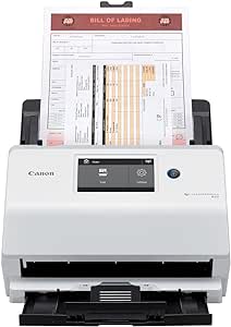 Canon imageFORMULA R50 Office Document Scanner for PC and Mac - Color Duplex Scanning - Connect with USB Cable or Wi-Fi Network - LCD Touchscreen - Auto Document Feeder - Easy Setup