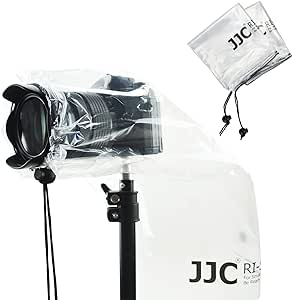 JJC 2 Pack Camera Lens Rain Cover Raincoat Clear Sleeve Protector for Sony A7R A7S A7C A6600 A6500 A6400 A6300 A6100 A6000 Nikon Z7II Z6II Z7 Z6 Z5 Z50 D780 D7500 D5600 D3500 Coolpix P950 P1000 B600